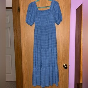 PrettyGarden Blue Square Neck A-line dress